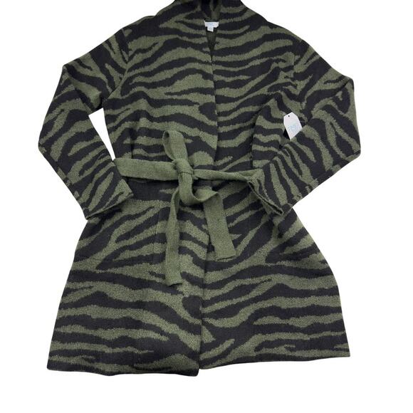 Time and Tru Acrylic Blend Animal/Zebra/Tiger Print Long Line Cardigan Women's M - Picture 1 of 10